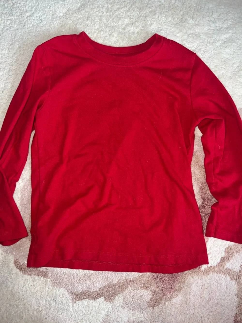 Cat & Jack Green and White Striped Tee with Red Long-Sleeve Top Bundle